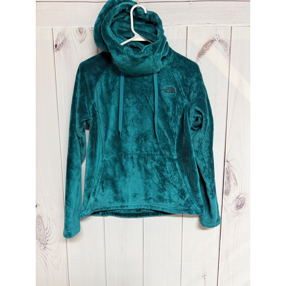 The North Face Womens Bellarine Hoodie Small Teal Green Plush Fleece EUC